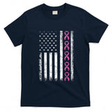 Breast Cancer Shirts American Flag Breast Cancer Awareness Women Kids Men T-Shirt
