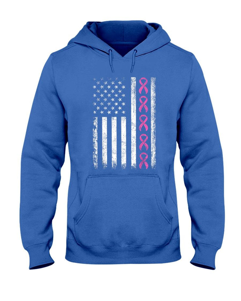 Breast Cancer Shirts American Flag Breast Cancer Awareness Women Kids Men T-Shirt