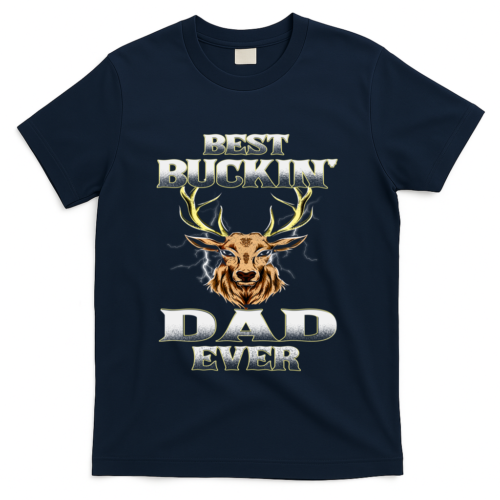 Best Buckin Dad Ever Deer Hunting Bucking Father Grandpa Gift T-Shirt