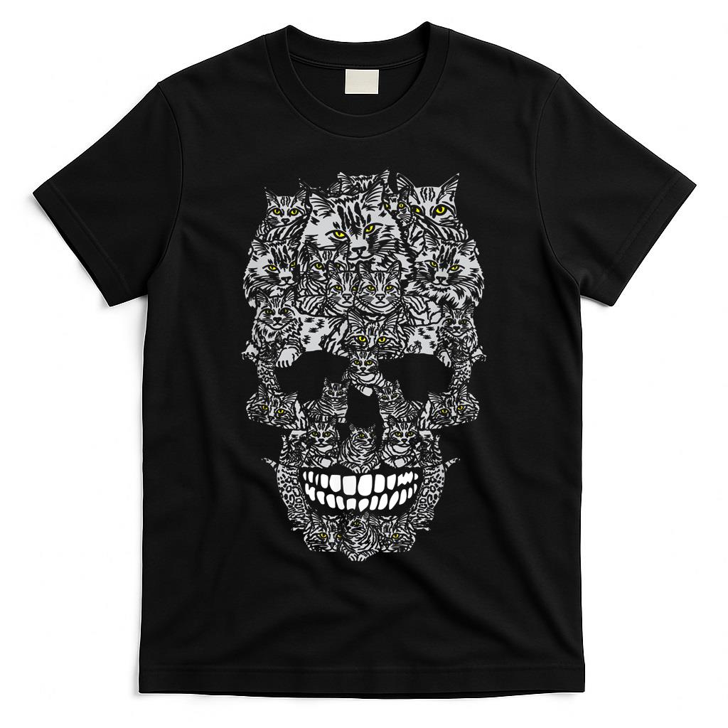 Happy Halloween Skeleton Cat Bones Kitty Trick Or Treat T-Shirt