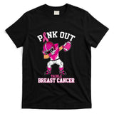 Pink Out Tackle Breast Cancer Awareness Dabbing Football T-Shirt
