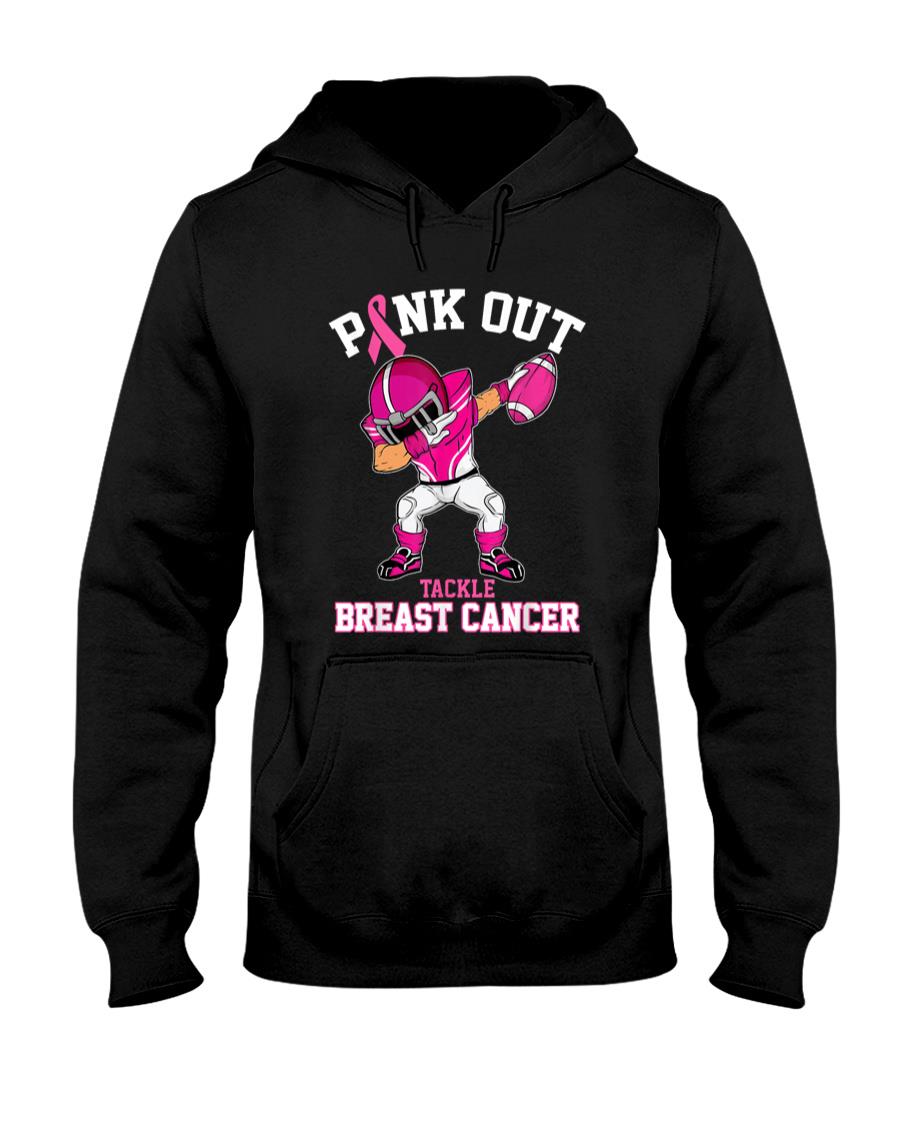 Pink Out Tackle Breast Cancer Awareness Dabbing Football T-Shirt