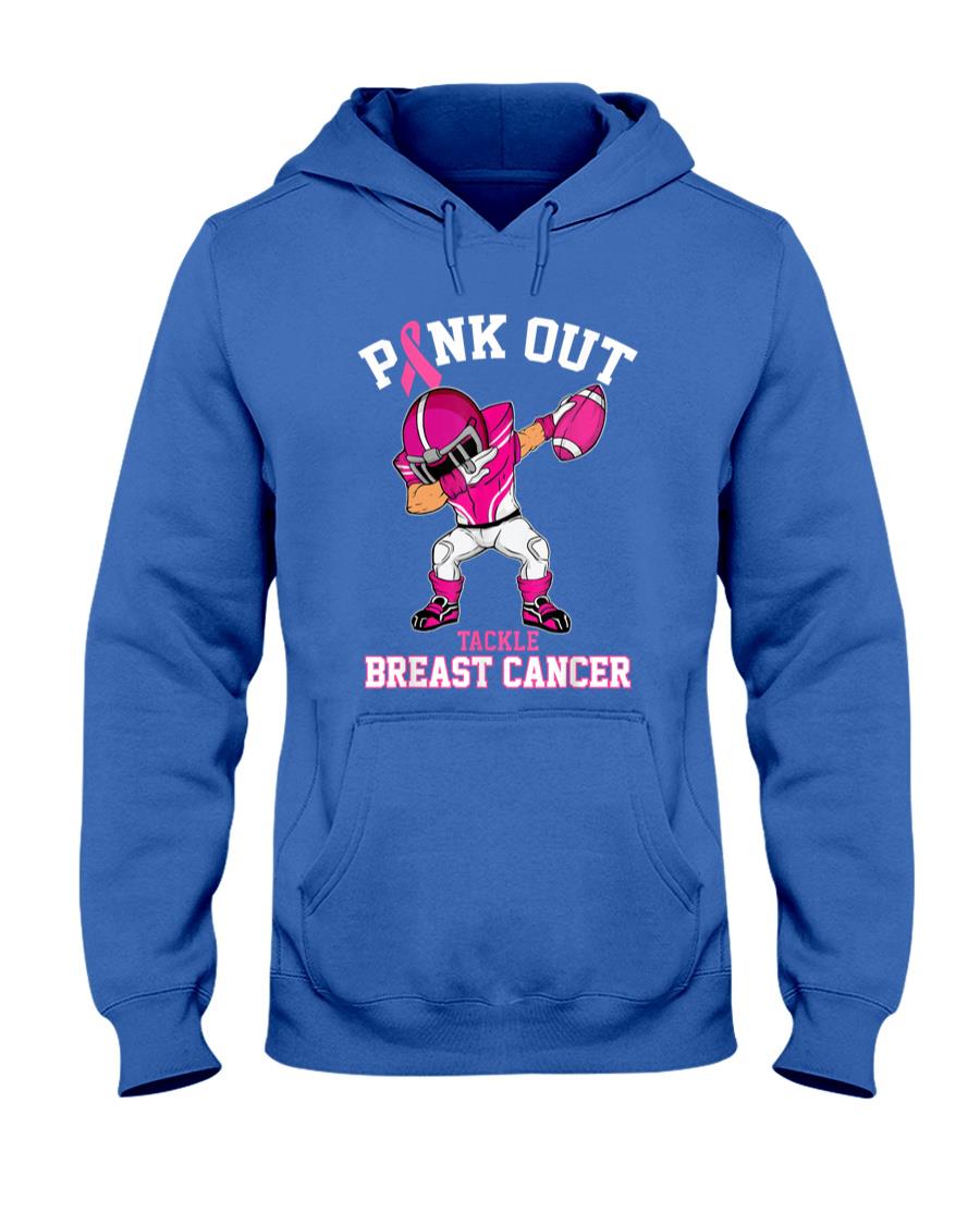Pink Out Tackle Breast Cancer Awareness Dabbing Football T-Shirt