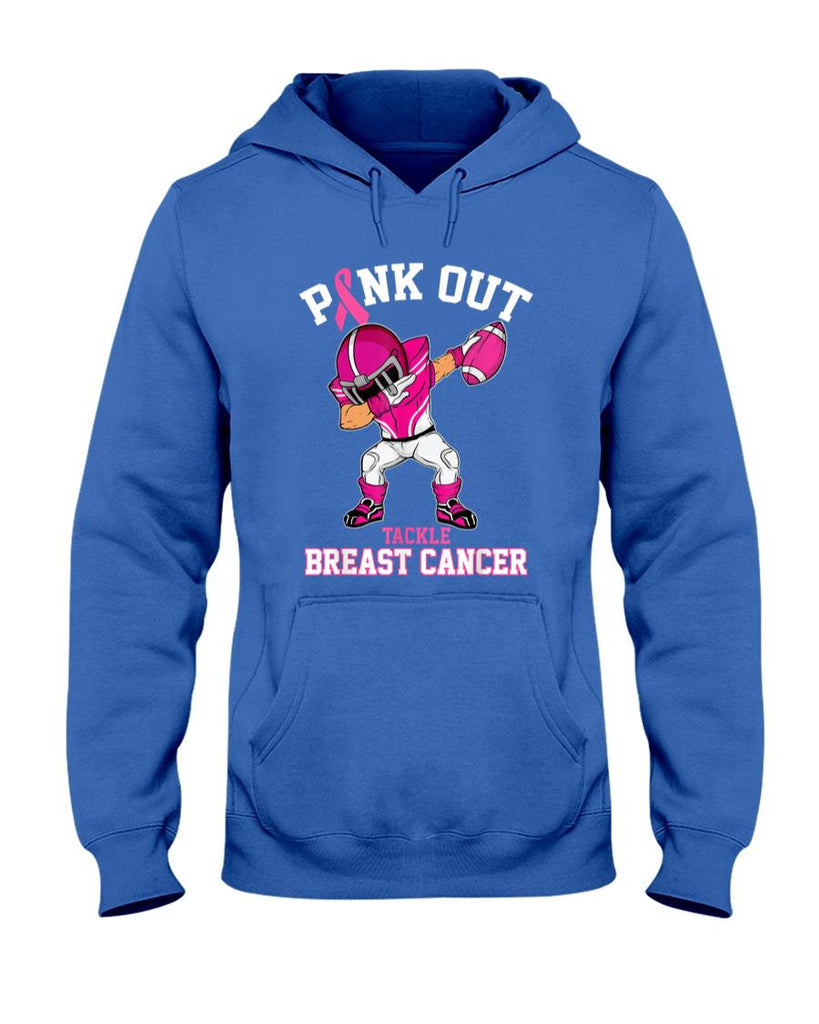 Pink Out Tackle Breast Cancer Awareness Dabbing Football T-Shirt
