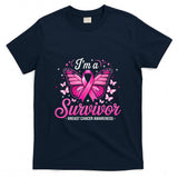 Im A Survivor Butterfly Fight Breast Cancer Awareness Women T-Shirt