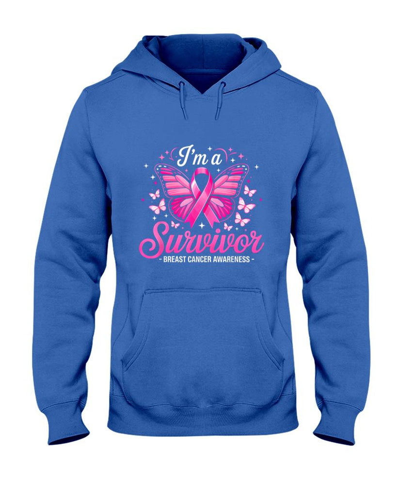 Im A Survivor Butterfly Fight Breast Cancer Awareness Women T-Shirt