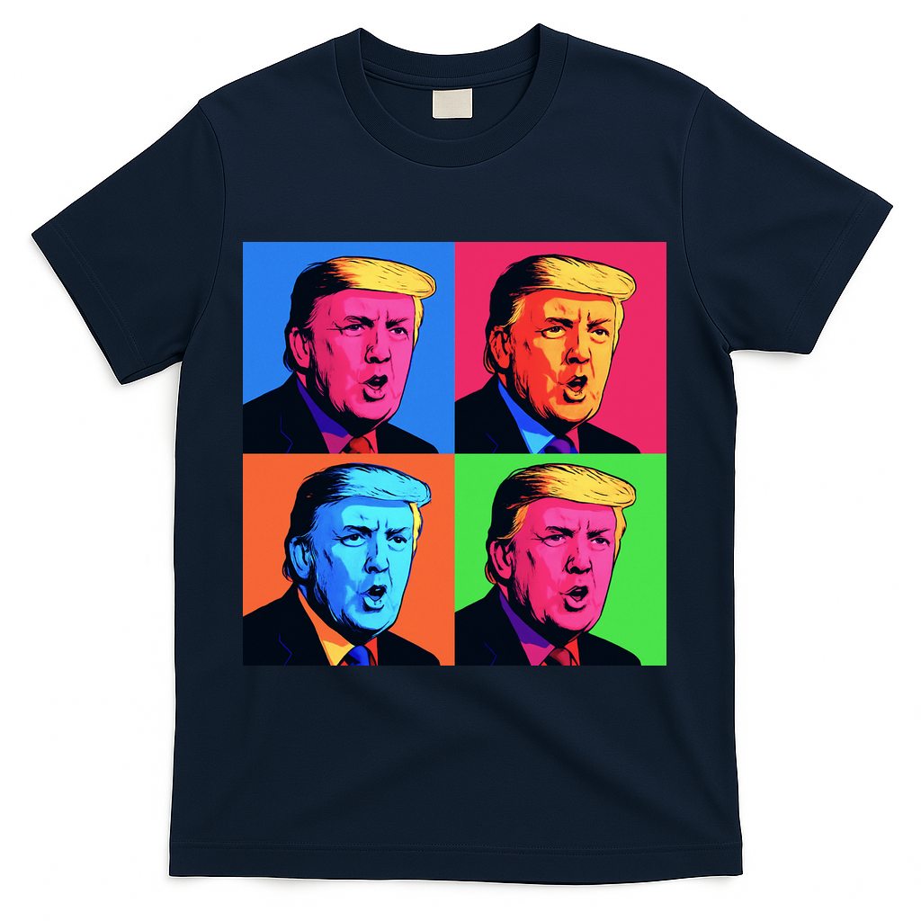 Pop Art Donald Trump Retro T-Shirt - Navy