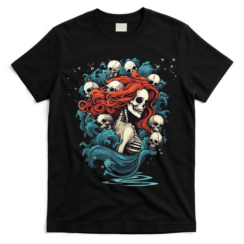 Zombie Mermaid Halloween Costume Spooky Trick Or Treat T-Shirt