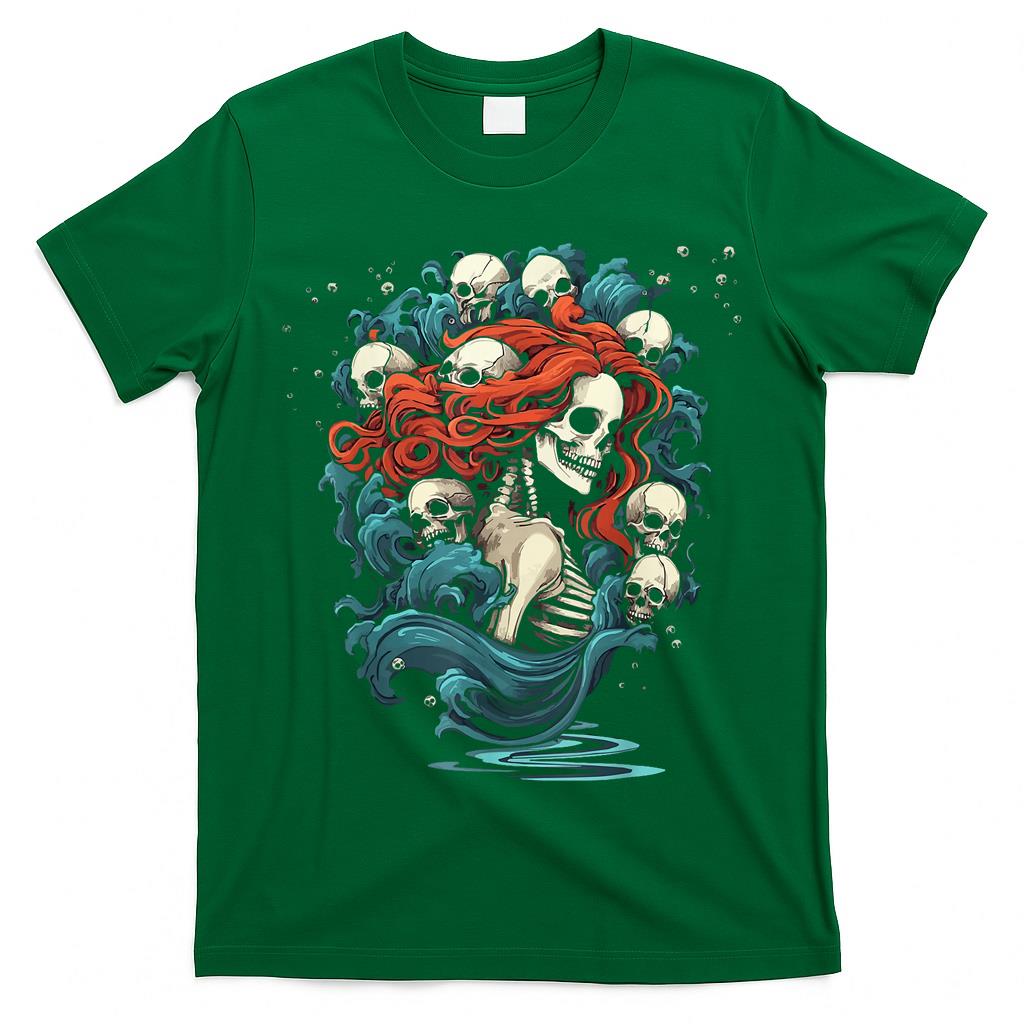 Zombie Mermaid Halloween Costume Spooky Trick Or Treat T-Shirt