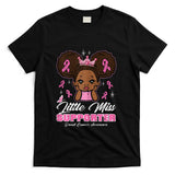 Breast Cancer Little Miss Supporter Afro Girl Kids Toddler T-Shirt