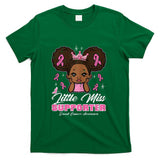 Breast Cancer Little Miss Supporter Afro Girl Kids Toddler T-Shirt