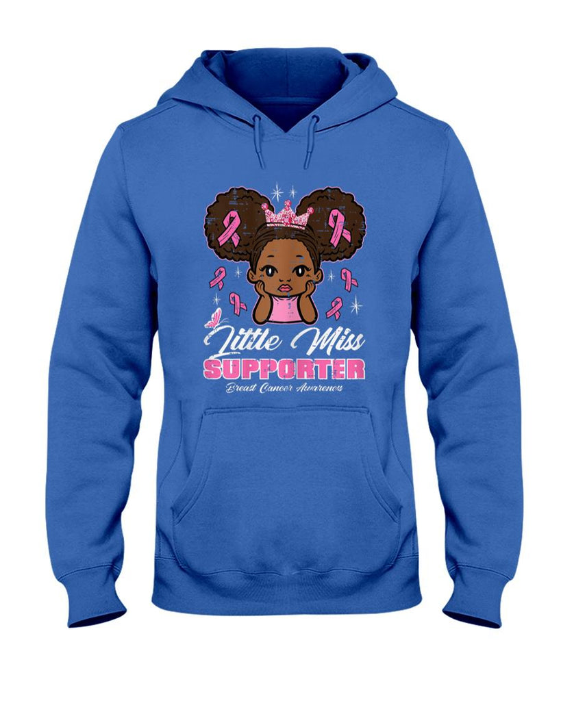 Breast Cancer Little Miss Supporter Afro Girl Kids Toddler T-Shirt