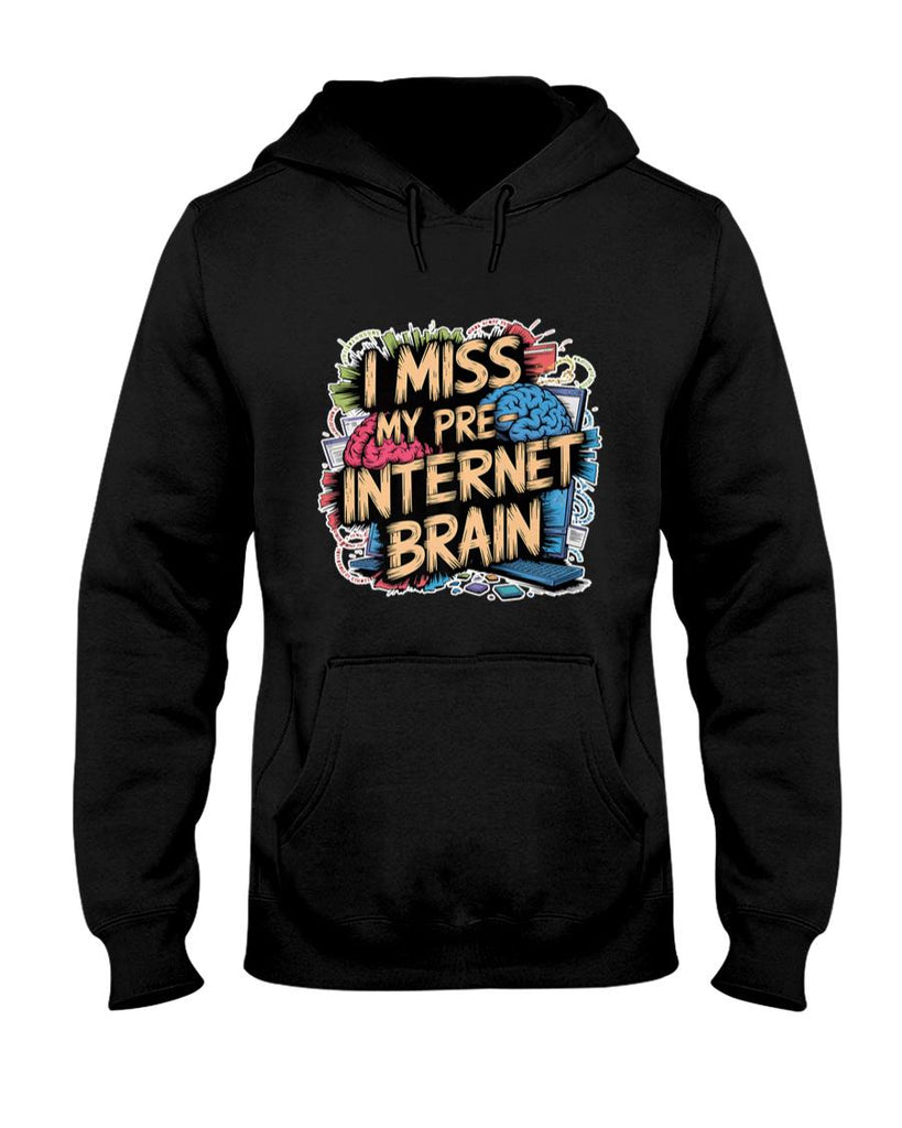 Retro Nostalgia - I Miss My Pre-Internet Brain Digital Nostalgia Retro - Premium T-Shirt