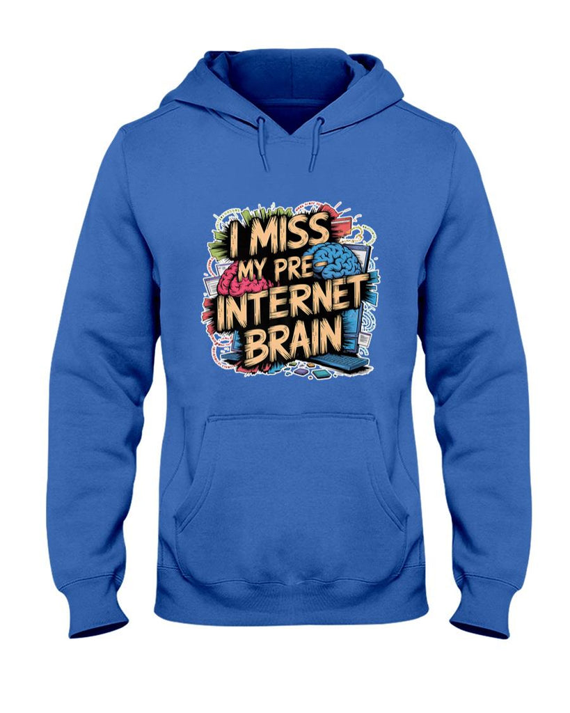 Retro Nostalgia - I Miss My Pre-Internet Brain Digital Nostalgia Retro - Premium T-Shirt