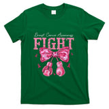 Fight Breast Cancer Awareness Shirts Women Bow Pink Ribbon T-Shirt