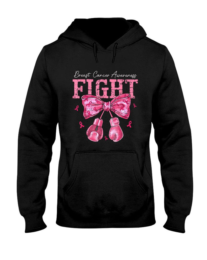 Fight Breast Cancer Awareness Shirts Women Bow Pink Ribbon T-Shirt