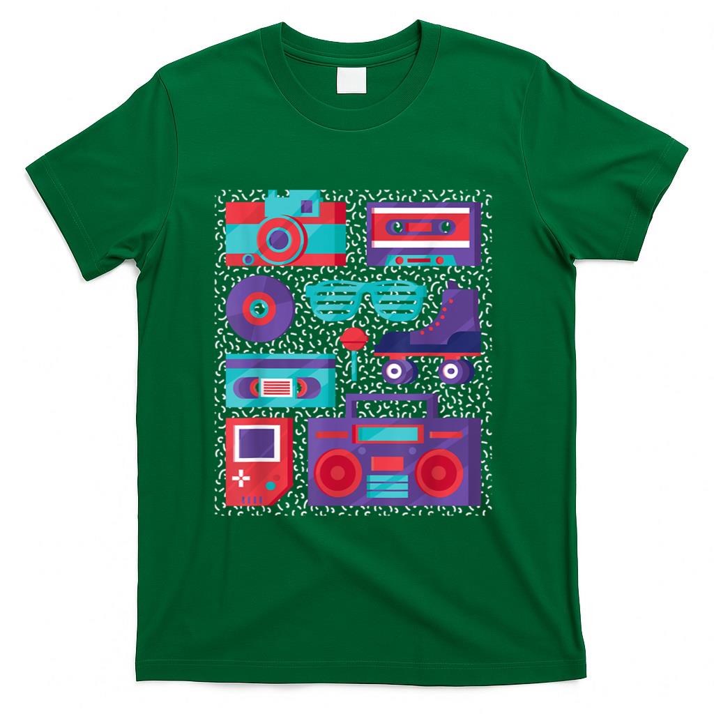 Retro Nostalgia - Camera Cassette Tape Roller Skate - 90s 80s Retro Nostalgia T-Shirt