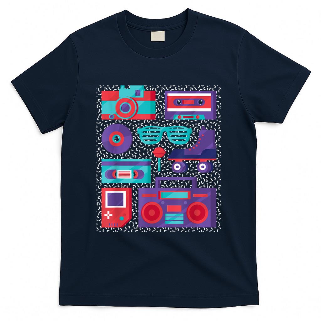 Retro Nostalgia - Camera Cassette Tape Roller Skate - 90s 80s Retro Nostalgia T-Shirt