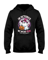 in October We Wear Pink Shirt Ghost Breast Cancer Awareness T-Shirt_1