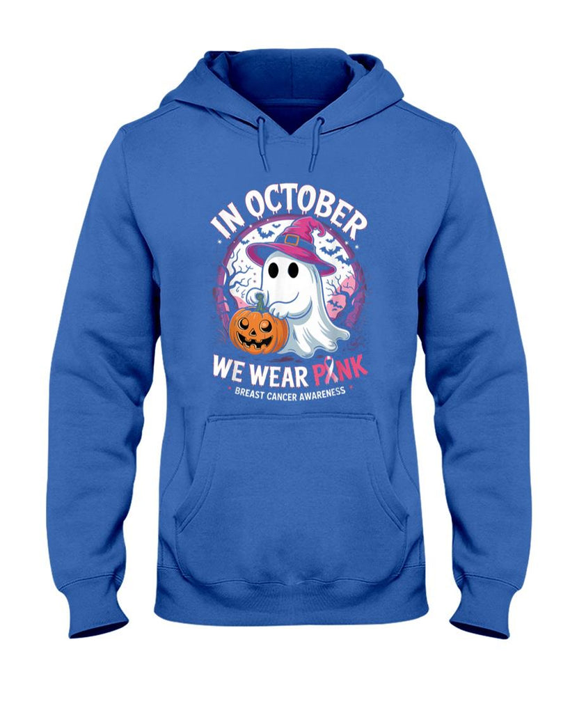 in October We Wear Pink Shirt Ghost Breast Cancer Awareness T-Shirt_1
