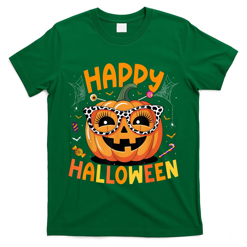 Happy Halloween 2025 Funny Pumpkin Trick Or Treat Men Women T-Shirt