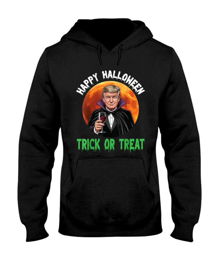 Trump Dracula Drinking Wine Happy Halloween Trick Or Treat T-Shirt