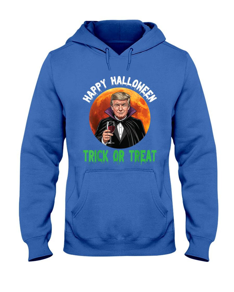 Trump Dracula Drinking Wine Happy Halloween Trick Or Treat T-Shirt