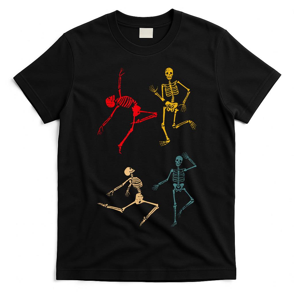 Dancing Dance Skeleton Halloween Day Spooky Trick Or Treat T-Shirt