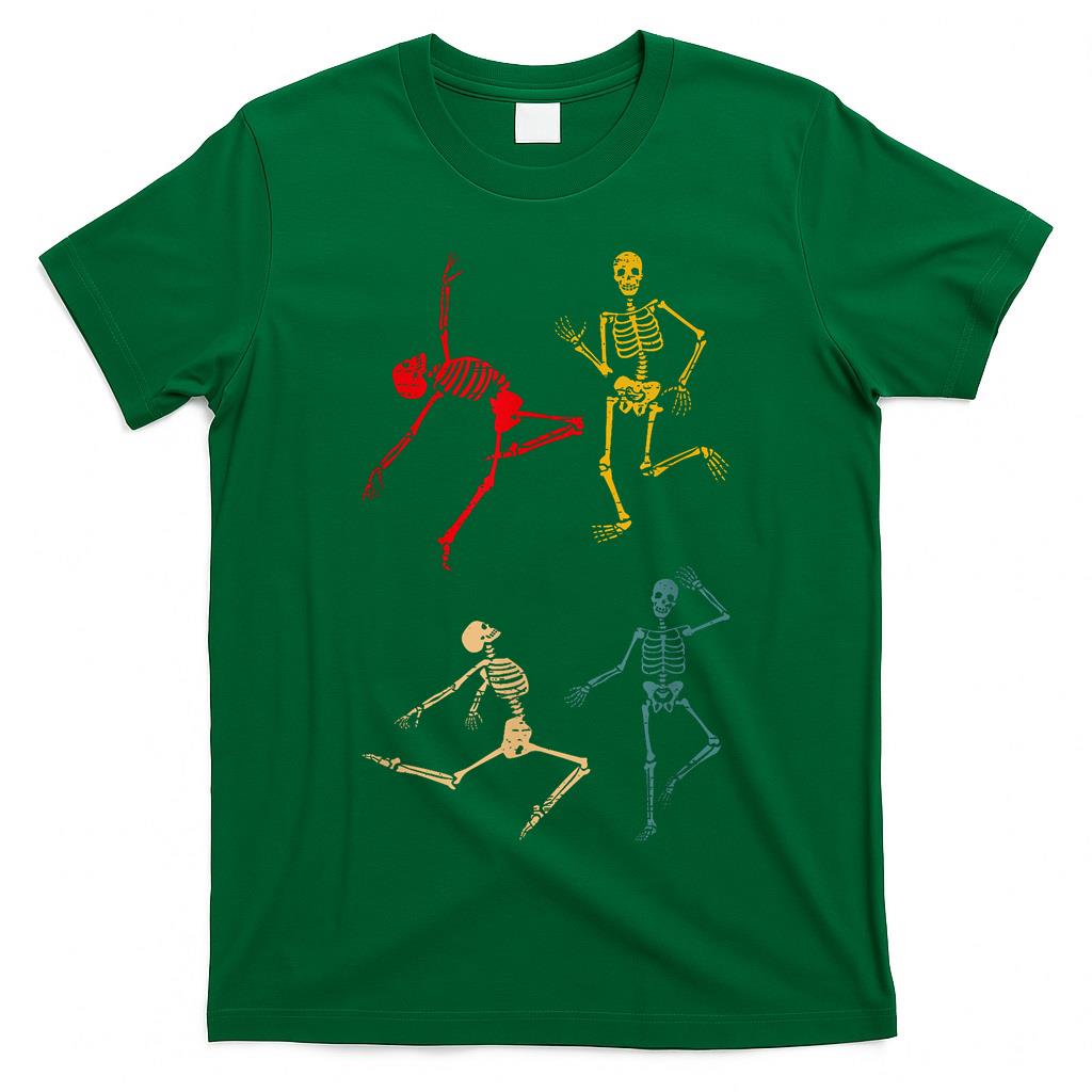 Dancing Dance Skeleton Halloween Day Spooky Trick Or Treat T-Shirt