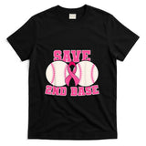 Save Second 2nd Base Breast Cancer Survivor Funny Baseball T-Shirt