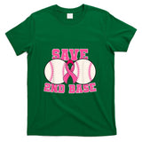 Save Second 2nd Base Breast Cancer Survivor Funny Baseball T-Shirt