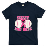 Save Second 2nd Base Breast Cancer Survivor Funny Baseball T-Shirt