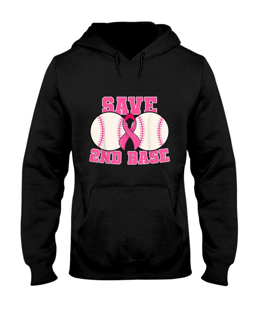 Save Second 2nd Base Breast Cancer Survivor Funny Baseball T-Shirt