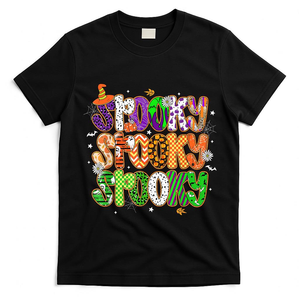 Spooky Season Happy Halloween Pumpkin Witch Trick Or Treat T-Shirt