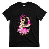 Breast Cancer Survivor Rosie Riveter Pink Awareness Women T-Shirt