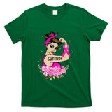 Breast Cancer Survivor Rosie Riveter Pink Awareness Women T-Shirt
