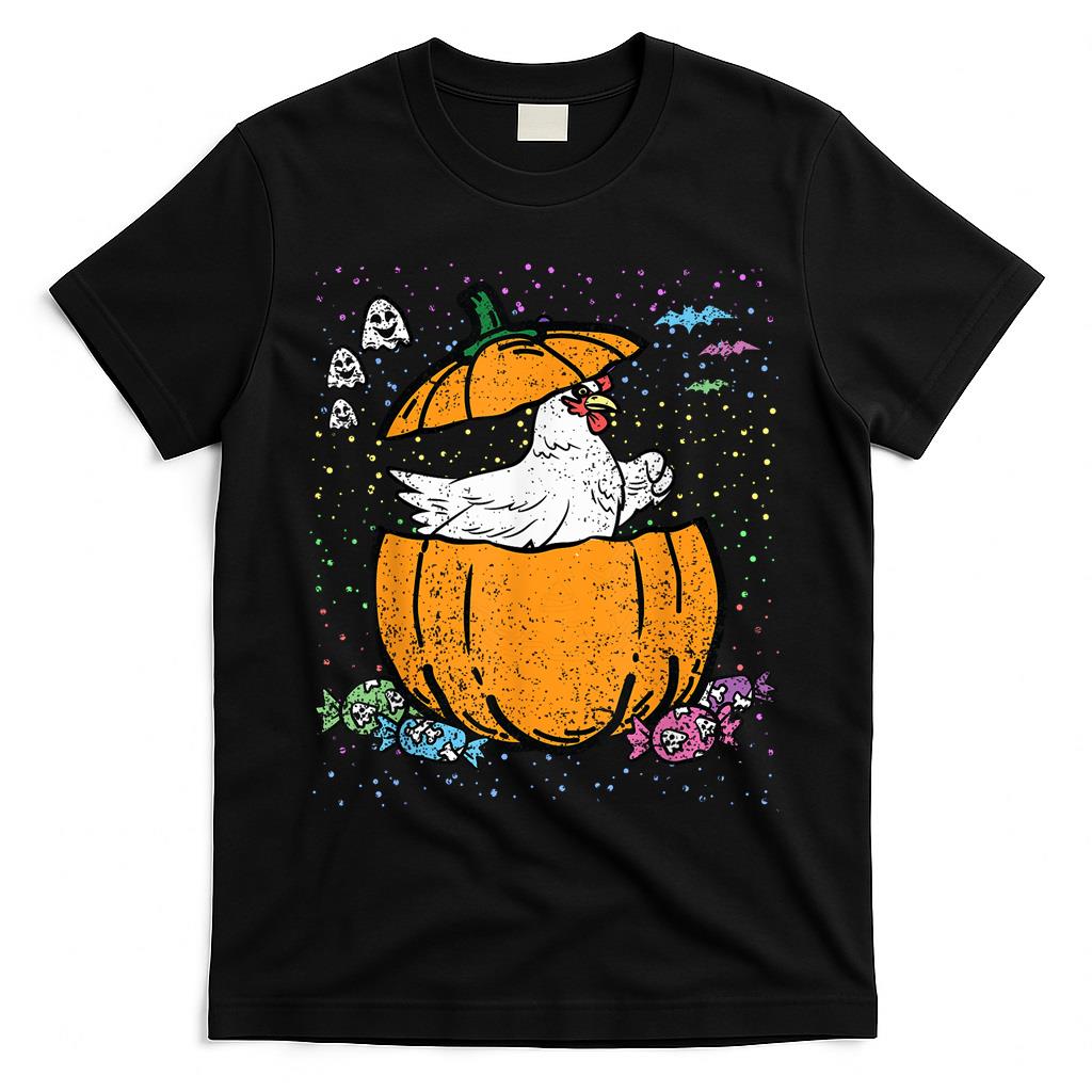 Chicken Pumpkin Halloween Costume Farm Animal Trick Or Treat T-Shirt