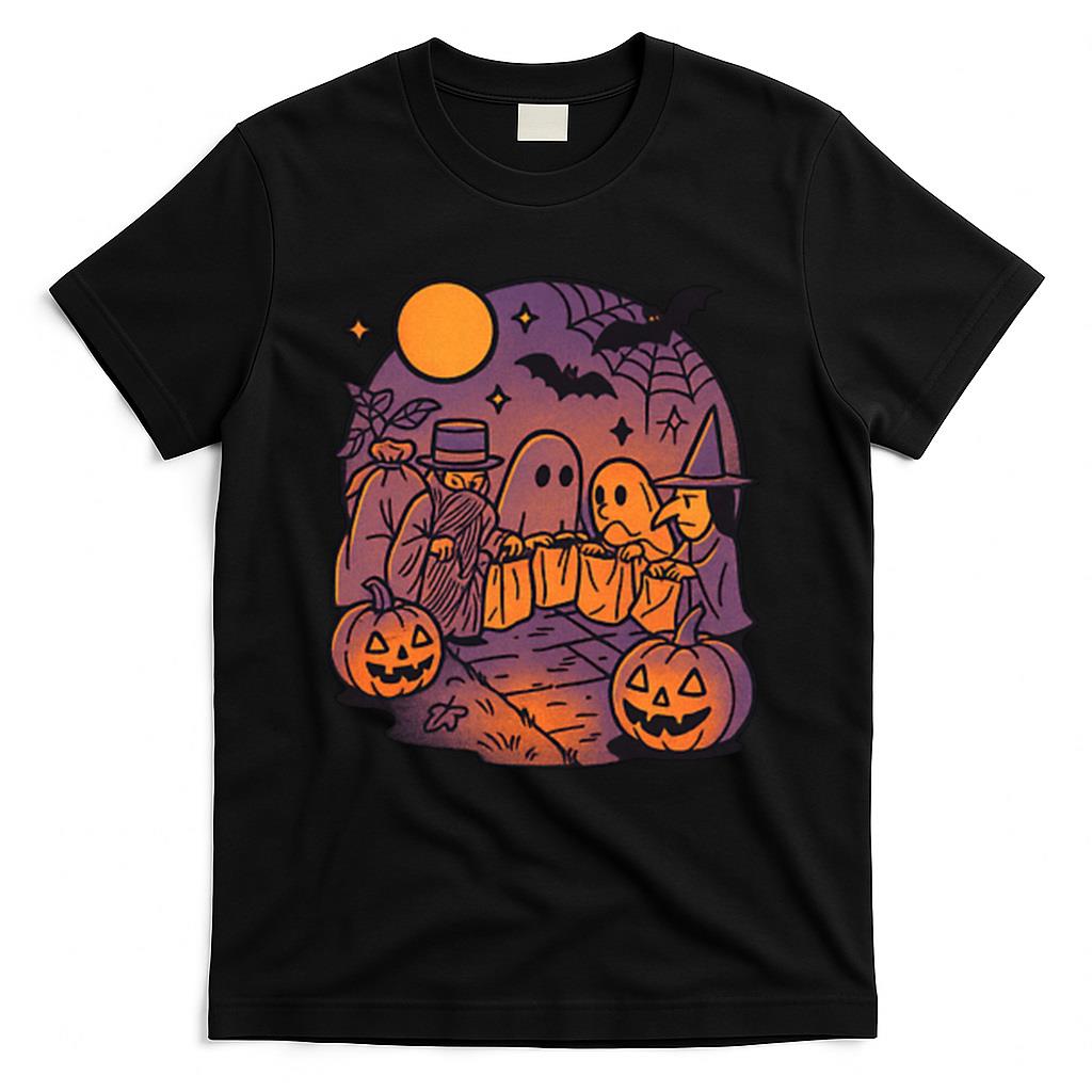 Spooky Trick-or-Treat Halloween Sticker – Pumpkins & Bats Classic T-Shirt