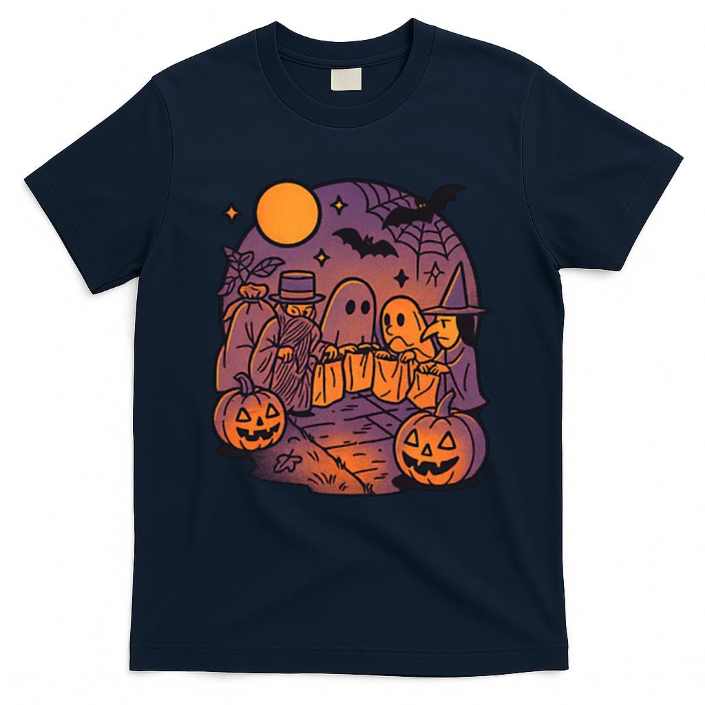 Spooky Trick-or-Treat Halloween Sticker – Pumpkins & Bats Classic T-Shirt