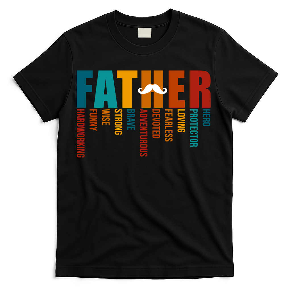 Funny Dad Definition Fathers Day Mustache T-Shirt