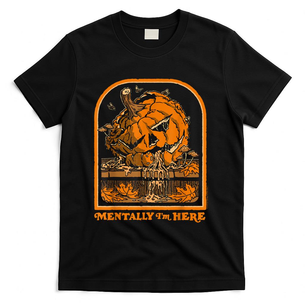Retro Nostalgia - Mentally Halloween Pumpkin Sarcastic Retro Funny Adult Humor T-Shirt