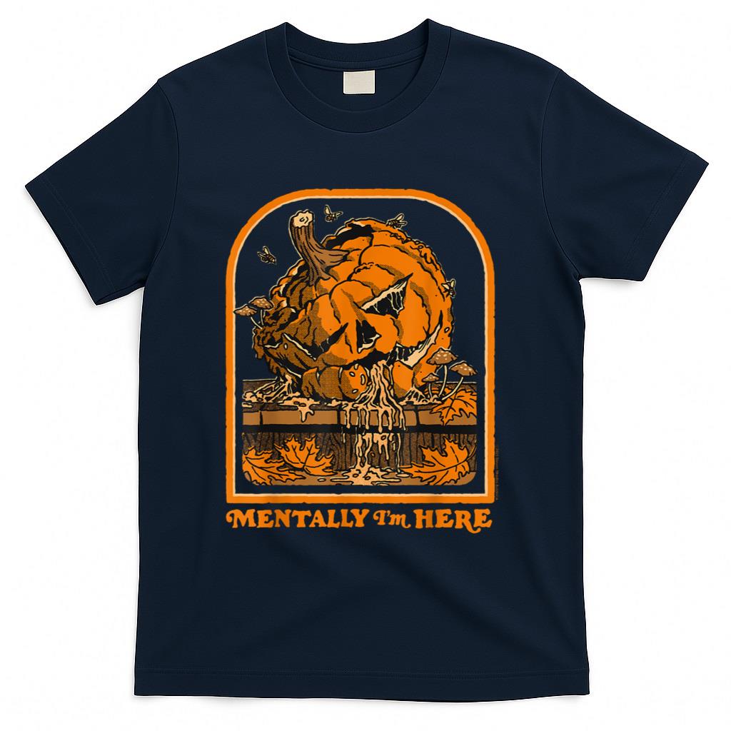 Retro Nostalgia - Mentally Halloween Pumpkin Sarcastic Retro Funny Adult Humor T-Shirt