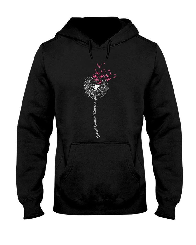 Dandelion Breast Cancer Awareness Warrior Pink Ribbon Women T-Shirt
