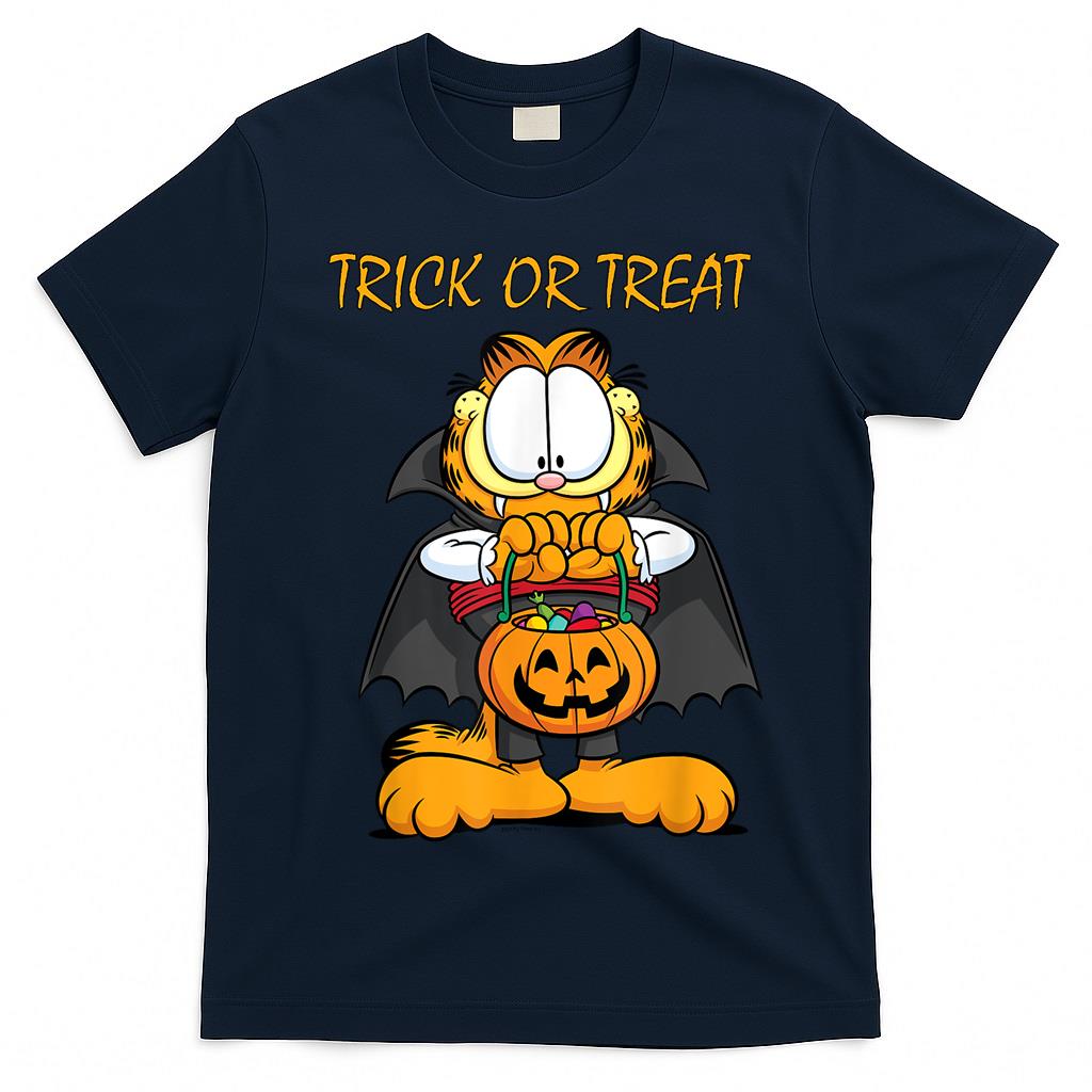 Garfield Halloween Trick Or Treat Pumpkin T-Shirt