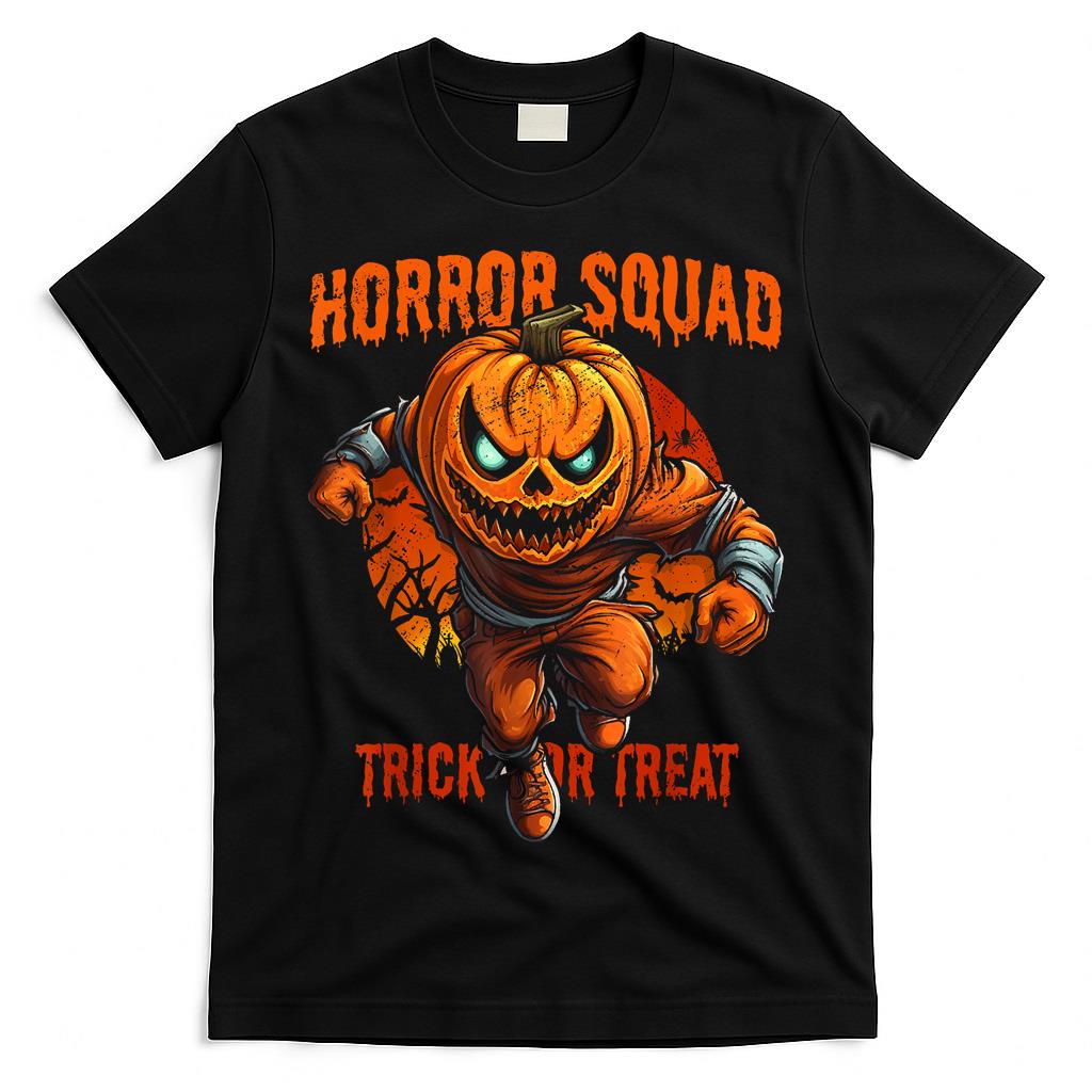 Horror Squad Halloween Pumpkin Monster Trick or Treat T-Shirt