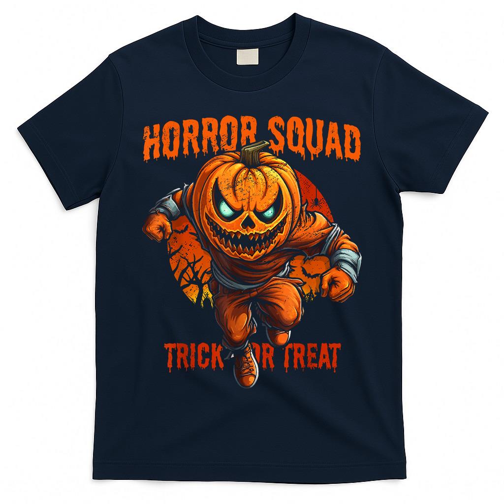 Horror Squad Halloween Pumpkin Monster Trick or Treat T-Shirt