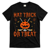 Hat Trick Or Treat Ice Hockey Halloween Player Coach T-Shirt