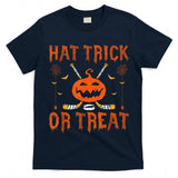 Hat Trick Or Treat Ice Hockey Halloween Player Coach T-Shirt