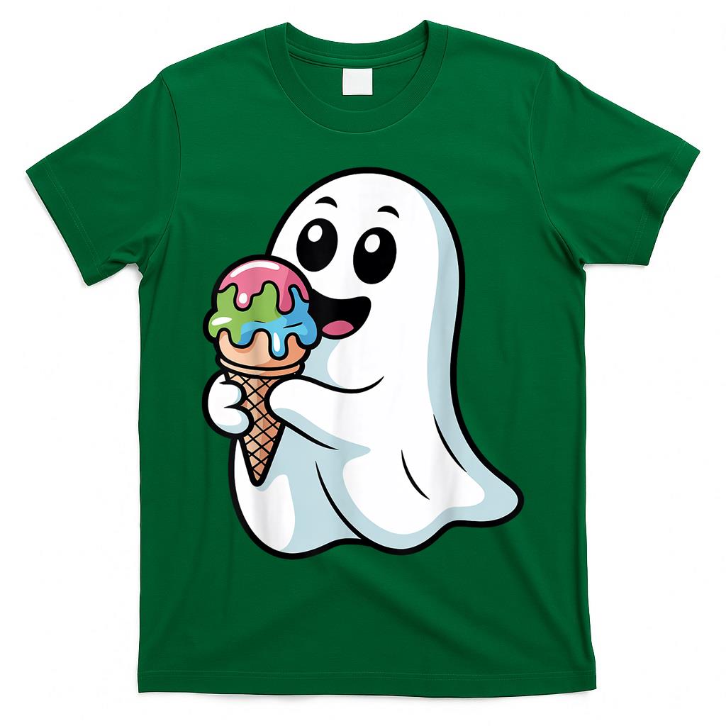Halloween Boo Ghost Eating Ice Cream Funny Trick or Treat T-Shirt