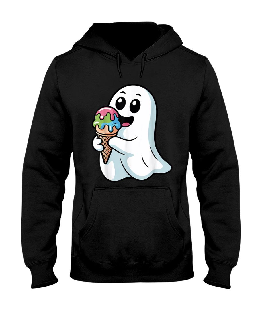 Halloween Boo Ghost Eating Ice Cream Funny Trick or Treat T-Shirt